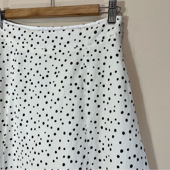NWT Loft Linen Blend Polka Dot A-Line Skirt - Picture 3 of 16